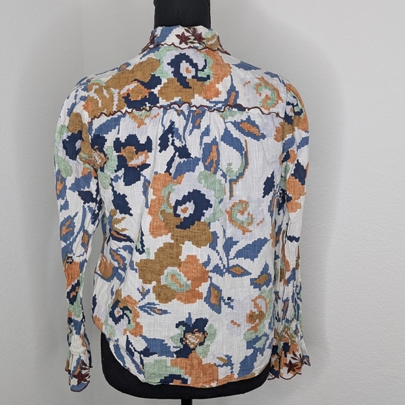 💘 Anthropologie Embroidered  buttondown shirt - Picture 5 of 8